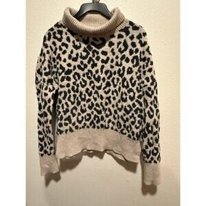 Yes lola leopard print turtle neck sweater size M